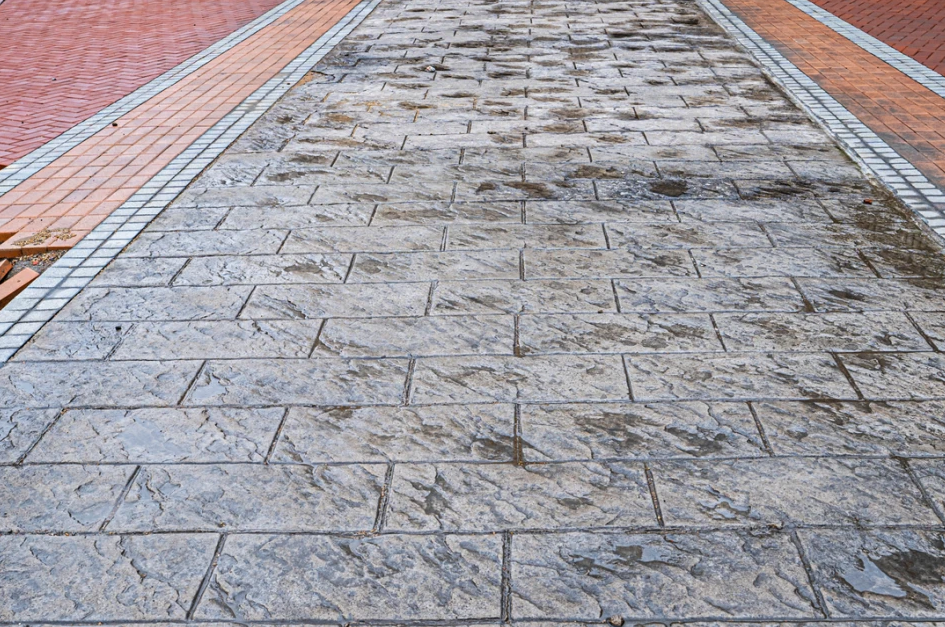Colored printed concrete
